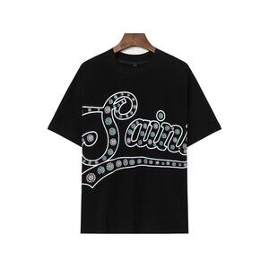 Billionaire Studios Glamorous Embellished Saint Black Tee
